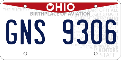 OH license plate GNS9306