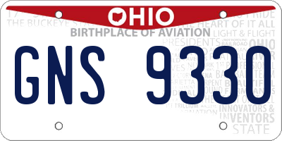 OH license plate GNS9330