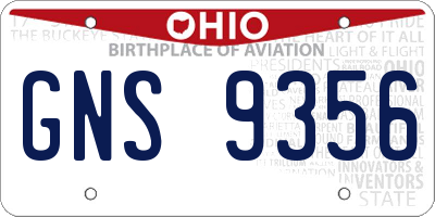 OH license plate GNS9356