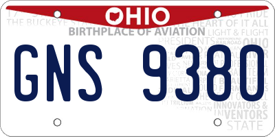 OH license plate GNS9380