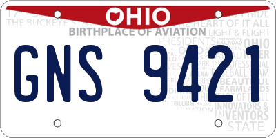 OH license plate GNS9421