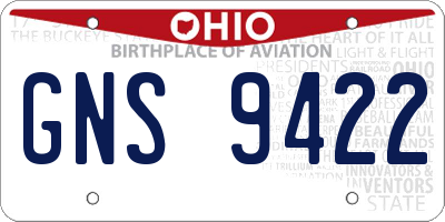 OH license plate GNS9422