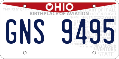 OH license plate GNS9495