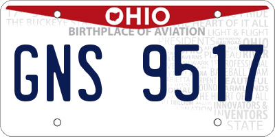 OH license plate GNS9517