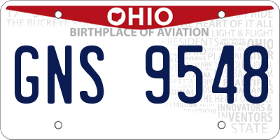 OH license plate GNS9548