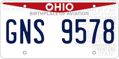 OH license plate GNS9578