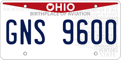 OH license plate GNS9600