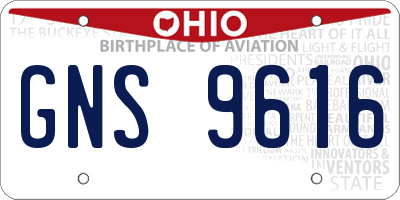 OH license plate GNS9616