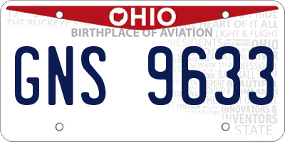 OH license plate GNS9633