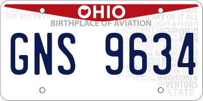 OH license plate GNS9634