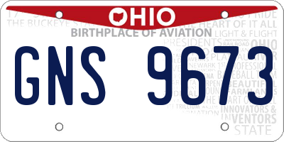 OH license plate GNS9673