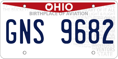 OH license plate GNS9682