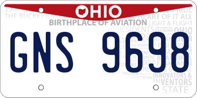 OH license plate GNS9698