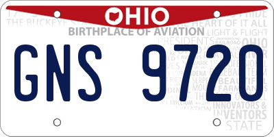 OH license plate GNS9720
