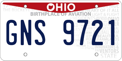 OH license plate GNS9721