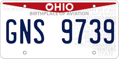 OH license plate GNS9739