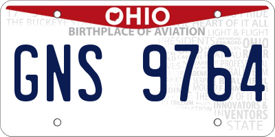 OH license plate GNS9764