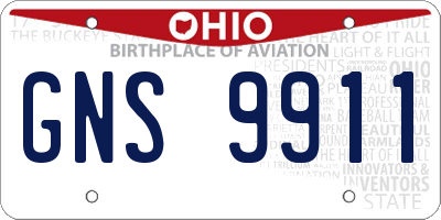 OH license plate GNS9911
