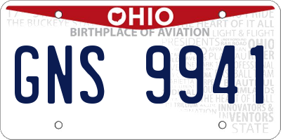OH license plate GNS9941