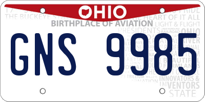 OH license plate GNS9985