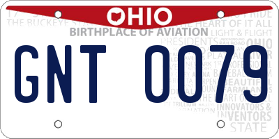 OH license plate GNT0079