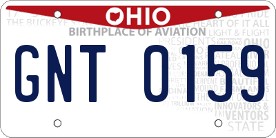 OH license plate GNT0159