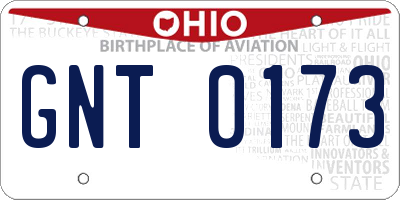 OH license plate GNT0173