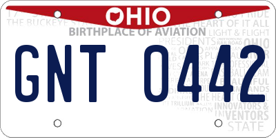OH license plate GNT0442