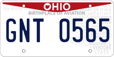 OH license plate GNT0565