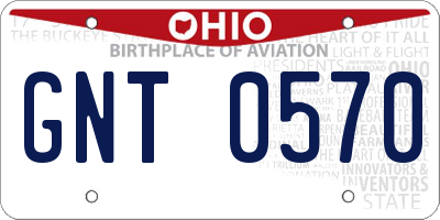 OH license plate GNT0570