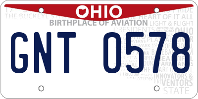 OH license plate GNT0578