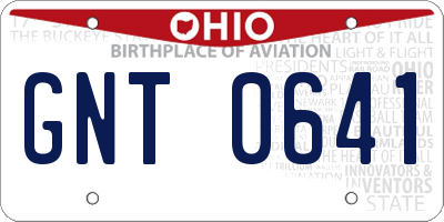 OH license plate GNT0641