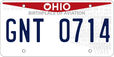 OH license plate GNT0714