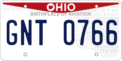 OH license plate GNT0766