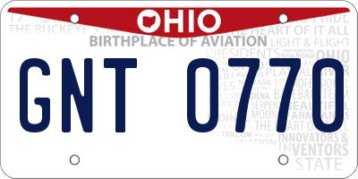 OH license plate GNT0770