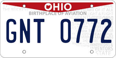 OH license plate GNT0772