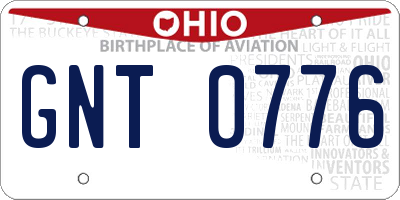 OH license plate GNT0776