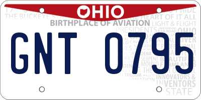 OH license plate GNT0795