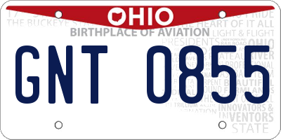OH license plate GNT0855