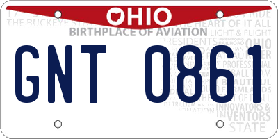 OH license plate GNT0861