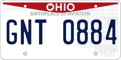 OH license plate GNT0884
