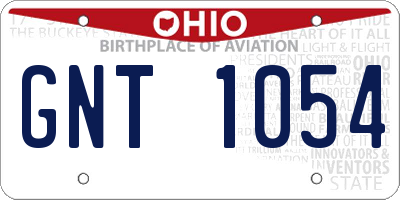 OH license plate GNT1054