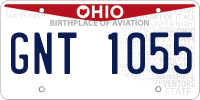OH license plate GNT1055
