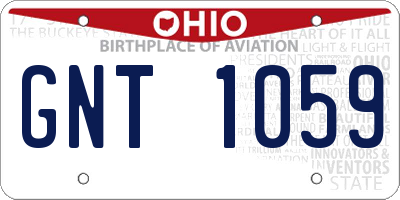 OH license plate GNT1059
