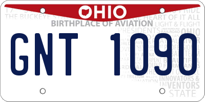 OH license plate GNT1090