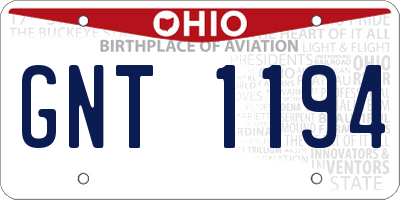 OH license plate GNT1194