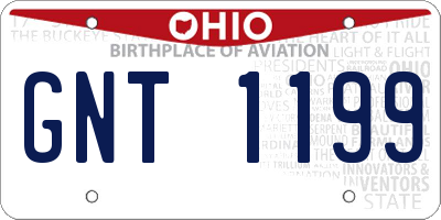 OH license plate GNT1199