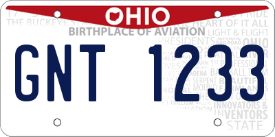OH license plate GNT1233