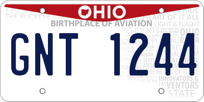 OH license plate GNT1244