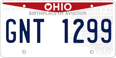 OH license plate GNT1299